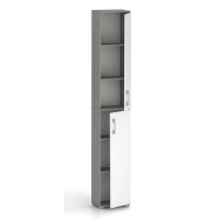 Szafa biurowa Pola 215 - 2D 40 cm Szary Artktyczny z białymi frontami